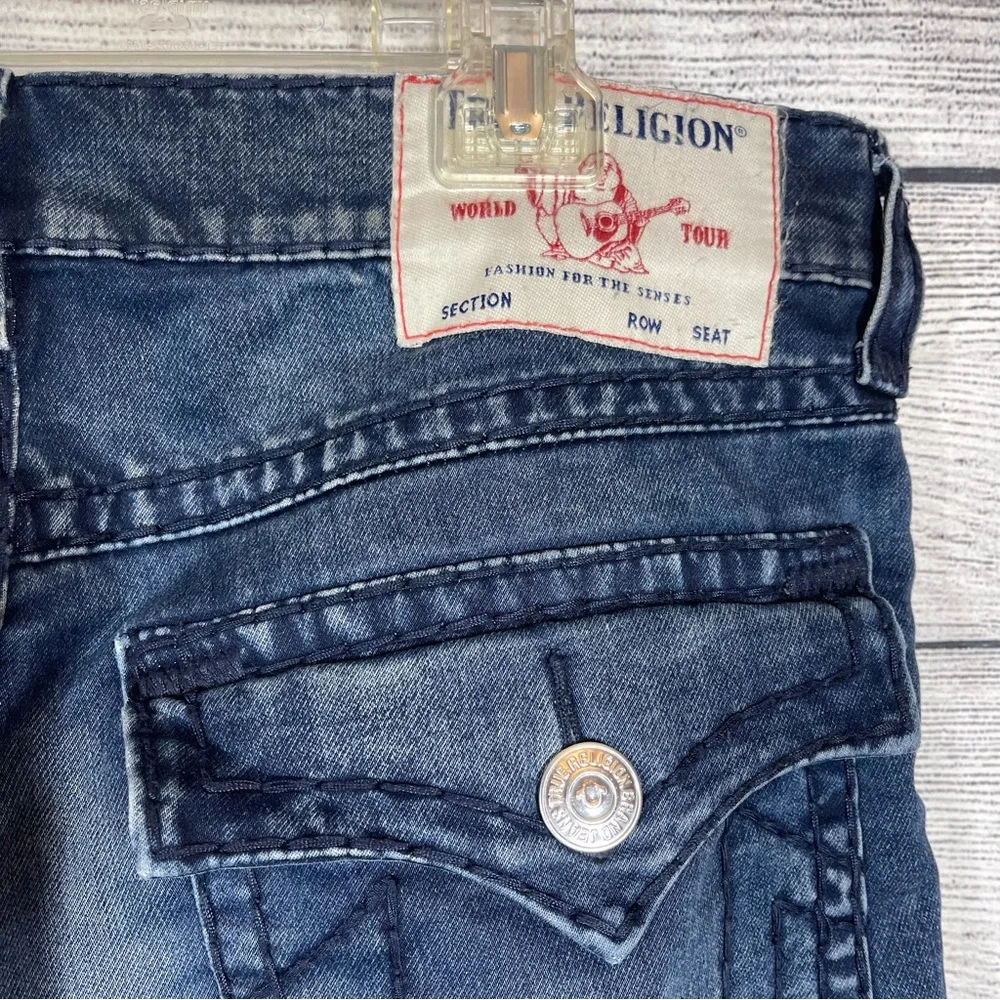 True Religion Ricky Relaxed Straight Dark Wash Jeans 36
